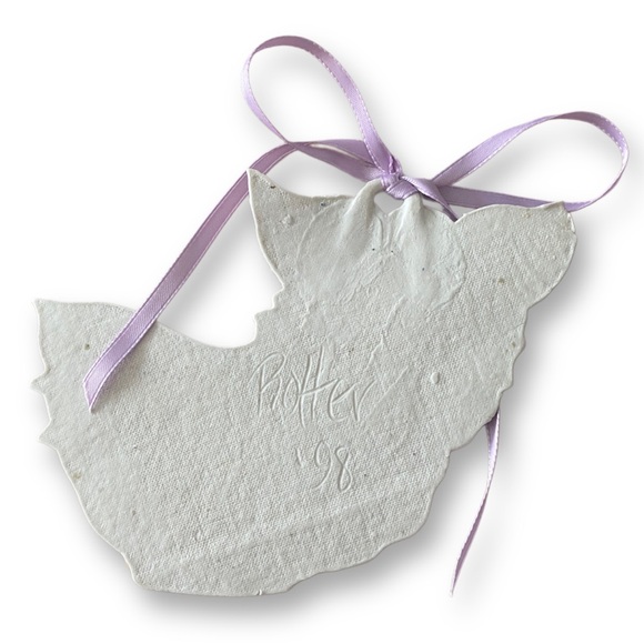 Rotter, Vintage Hand Painted Ceramic Purple Lavender Large Angel Ornament - Picture 3 of 3